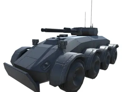 Low Poly Scifi APC 2 Low-poly 3D model