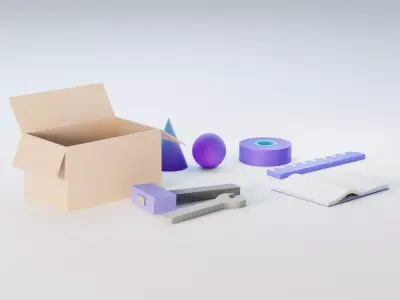 Low Poly Stylised Tools Low-poly 3D model