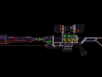 Plazma rifle Low-poly 3D model