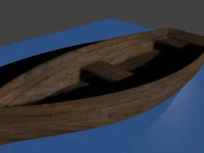 Row Boat Wood Free 3D model