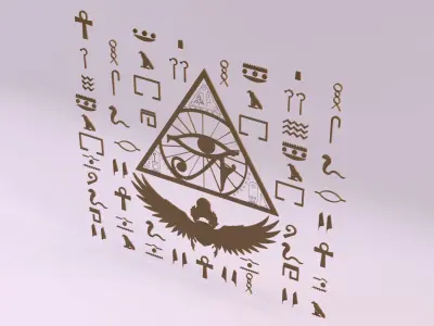 Egyptian Symbols - 028 Low-poly 3D model
