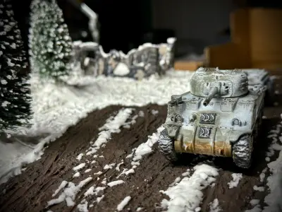 Sherman crocodile M4A4 and trailer 3D print model