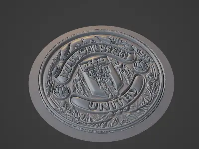 manchester united Football Medallion 3D print model