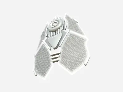SciFi Shield A06 Full White - Sci Fi Weapon Design Low-poly 3D model
