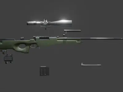AWM sniper Free low-poly 3D model