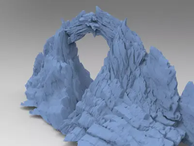  Dark Lizardman Cliffs Bridge 2 3D model