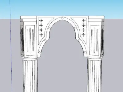 indian jodhpuri stone arch Low-poly 3D model