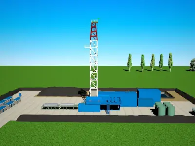 Drilling area 3D model