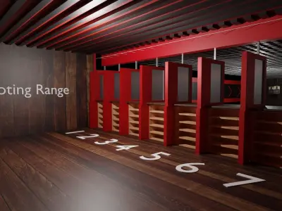 Shooting Range Low-poly 3D model buy