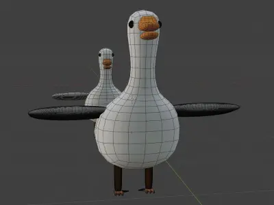 Goose Cartoon Free low-poly 3D model