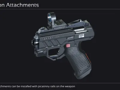 Scifi Pistol PNT 34 Low-poly 3D model