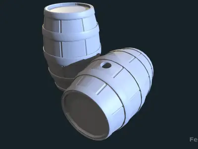 Old barrel 3D model purchase