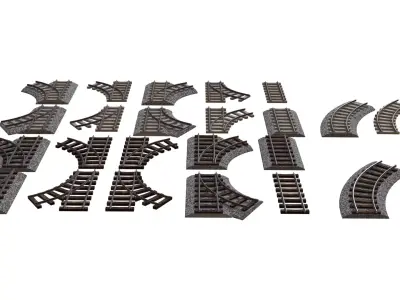 railway tracks 3D model buy