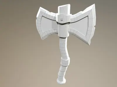Stylized Viking Axe Low-poly 3D model