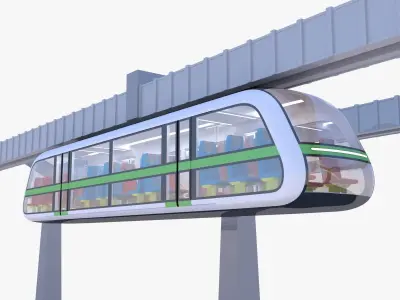 Elevated trains long and short 2024 3D Model Pack