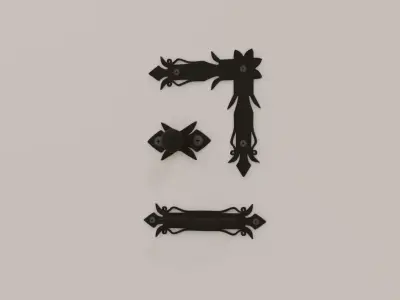 forged furniture fittings set Low-poly 3D model