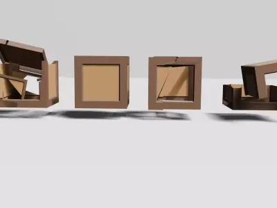 Low Poly Wooden Crate Stylized Game Prop  Broken Crate Low-poly 3D model