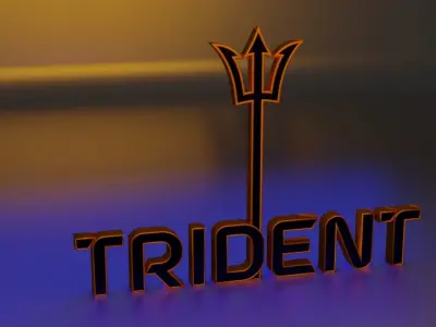 Trident word trient Free 3D model