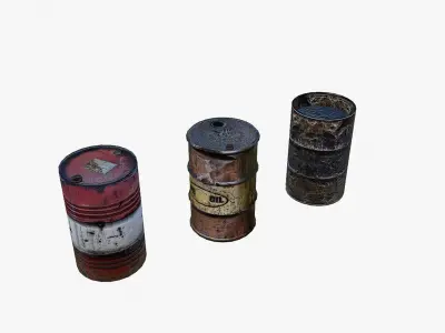 Barrels LP Low-poly 3D model