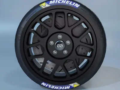 Enkei Matrix Wheel Low-poly 3D model