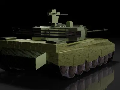 low poly 3d model tank Low-poly 3D model