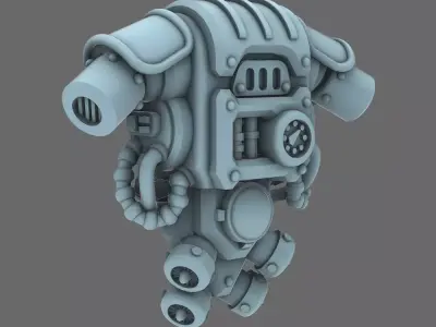 Space Knights V3 Warrior Backpack 3D print model