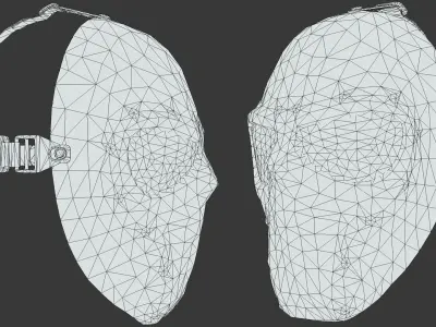 Black Ballistic Mask PBR Low-poly 3D model