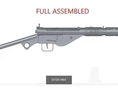 STEN collection full assembled luftwaffe grenade launcher 3D Model Pack