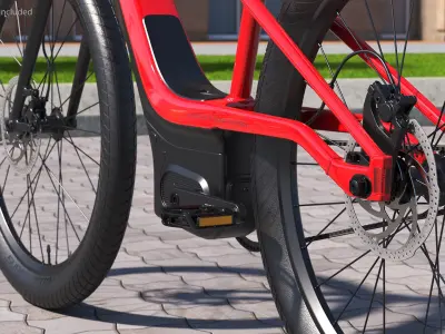 Electric Bike Harley Davidson Red 3D model