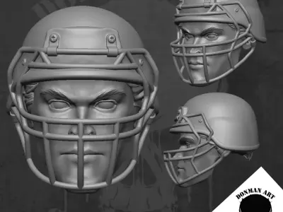 Grid Iron head for 6 inch Action Figures 3D print model