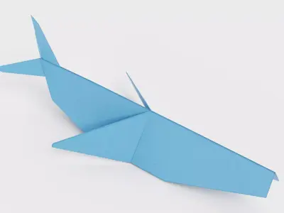 Paper Whale Low-poly 3D model