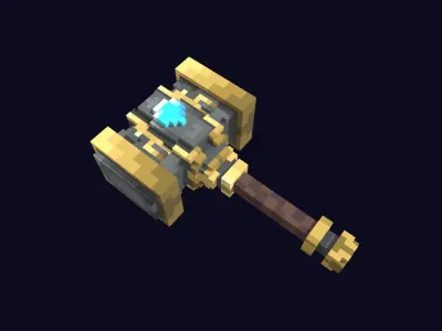 Voxel Weapons Pack - 3D Lowpoly Game Assets Low-poly 3D model