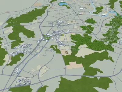 Chenzhou Hunan China 25km Free low-poly 3D model