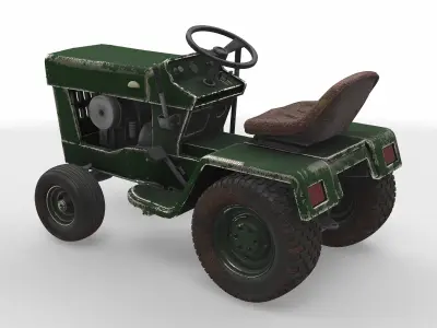 vintage riding lawn mower 3D model