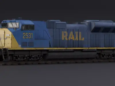 Train Pack Rig Low-poly 3D model