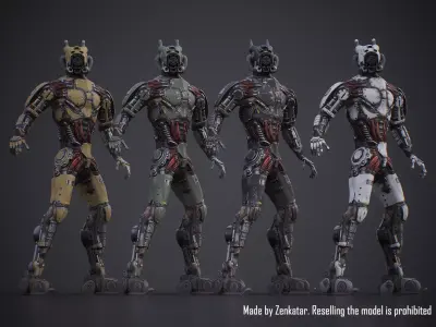 8 military and industrial high-quality robots collection 3D Model Pack