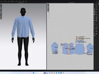 professional apparel cad pattern making and CLO3D sample 3D print model