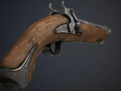Revolver Pirate Low-poly 3D model