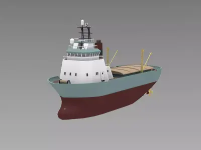 Cartoon cargo ship 3D model