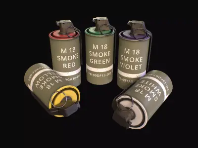 M18 Colored Smoke Grenade Low-poly 3D model