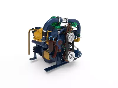 marine diesel engine 3D model