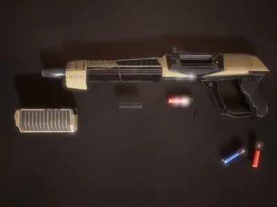 Sci-fi Futuristic Combat Shotgun Low-poly 3D model