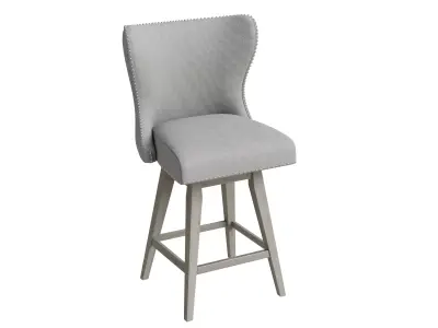 Curve Back Swivel Counter Stool 3D model