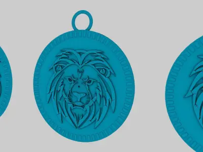  lion pendant 3D print model 3D model