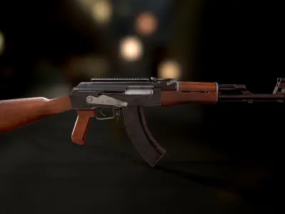 Quick Silver Gun Low-poly 3D model