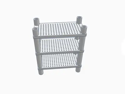 White industrial shelf Free low-poly 3D model