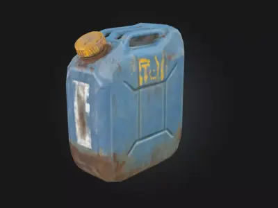 Rusty Fuel Canister  Vintage Industrial Container Model 3D model