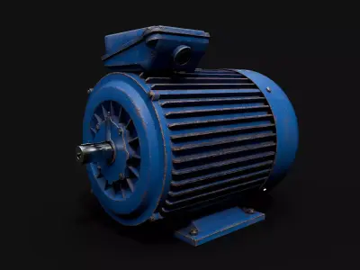 Industrial electric motor 3D model