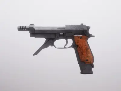 Barretta93r gun Low-poly 3D model