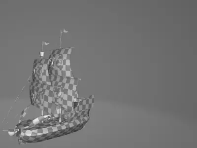 Pirate Ship 4 Low-poly 3D model